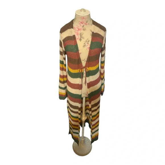 band of gypsies striped crocheted duster size small boho chic - Picture 3 of 11